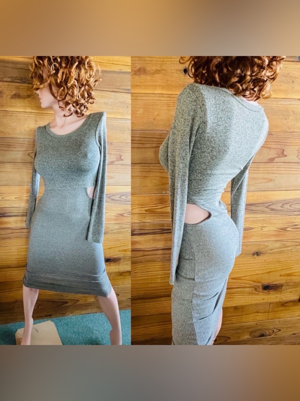 Fabulous Layered CUT-OUT Stretch Knit DRESS Small - Picture 14 of 14